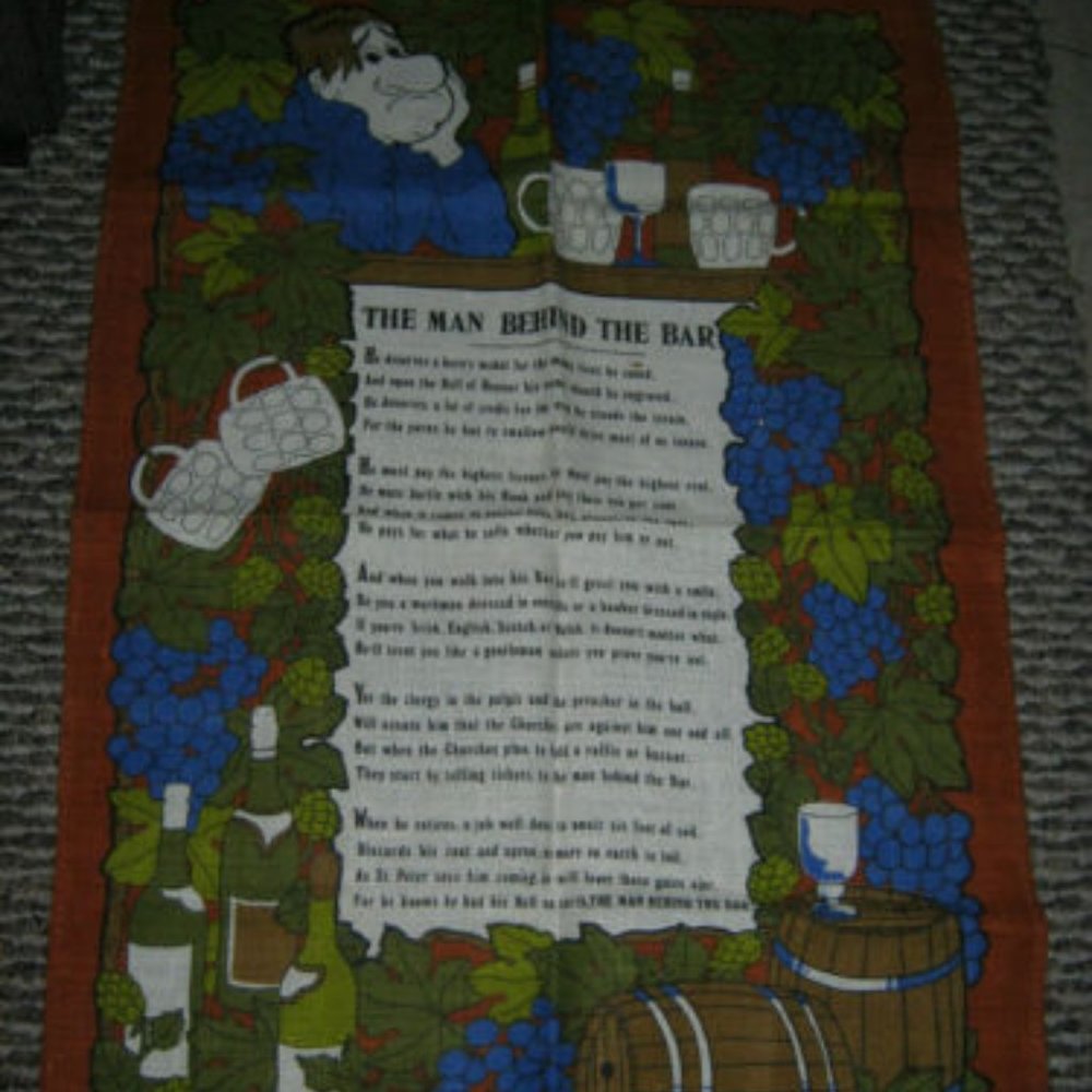 Irish Linen Tea Towel The Man Behind The Bar